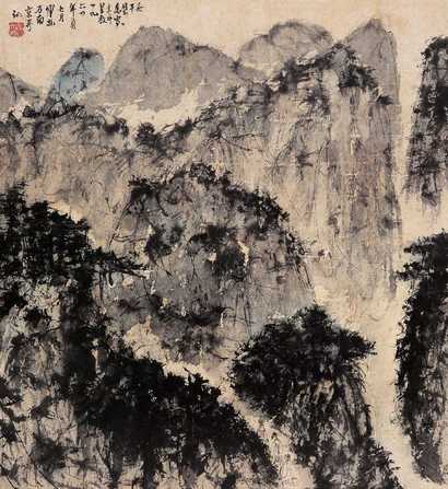 傅抱石 1964年作 山水 镜心